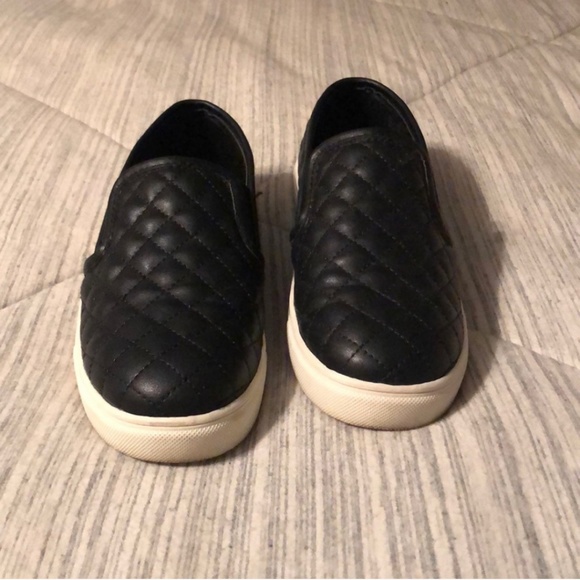 Black Quilted Slip on Sneakers - Picture 3 of 5